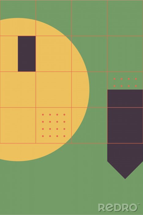 Sticker  Illustration minimaliste avec des carrés