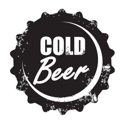 Sticker  Illustration minimaliste d'un bouchon de bière avec lettrage