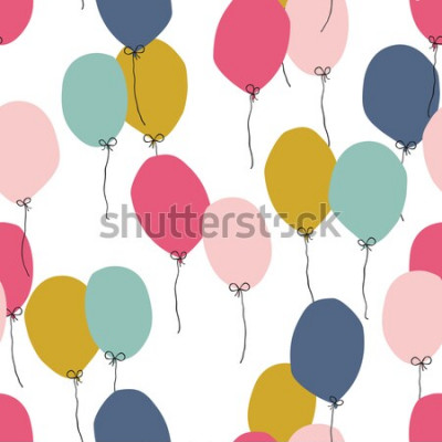 Sticker  Illustration minimaliste de ballons liés multicolores