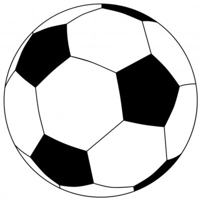 Sticker  Illustration minimaliste de football noir et blanc