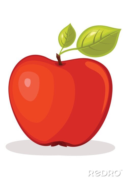 Sticker  Illustration minimaliste de pomme rouge