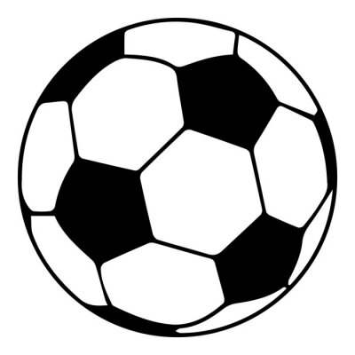 Sticker  Illustration minimaliste en noir et blanc de football