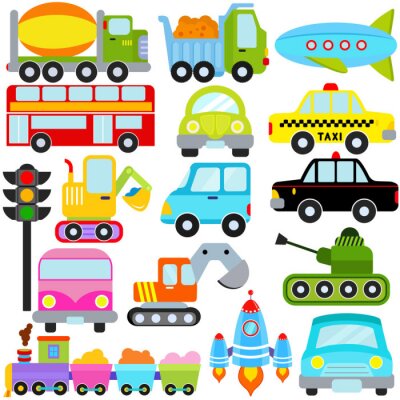 Sticker  Illustration simple de différents types de véhicules
