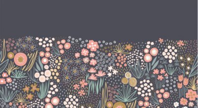 Sticker  Illustration subtile avec des fleurs colorées