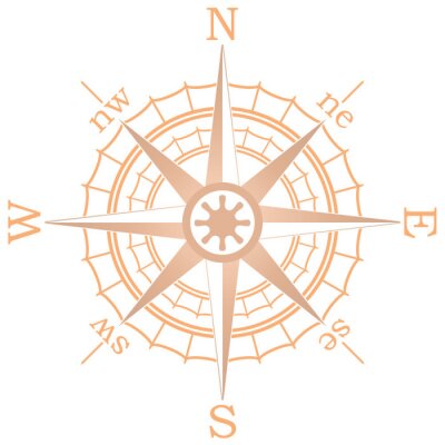 Sticker  illustration vectorielle de brun voile boussole