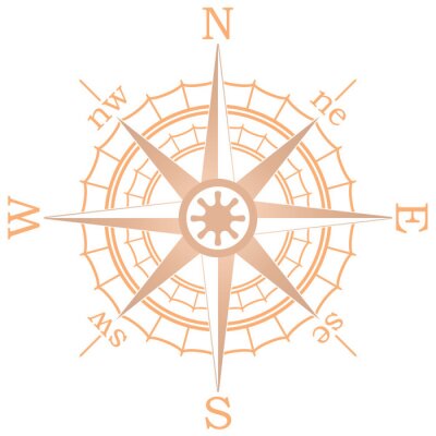 Sticker  illustration vectorielle de brun voile boussole