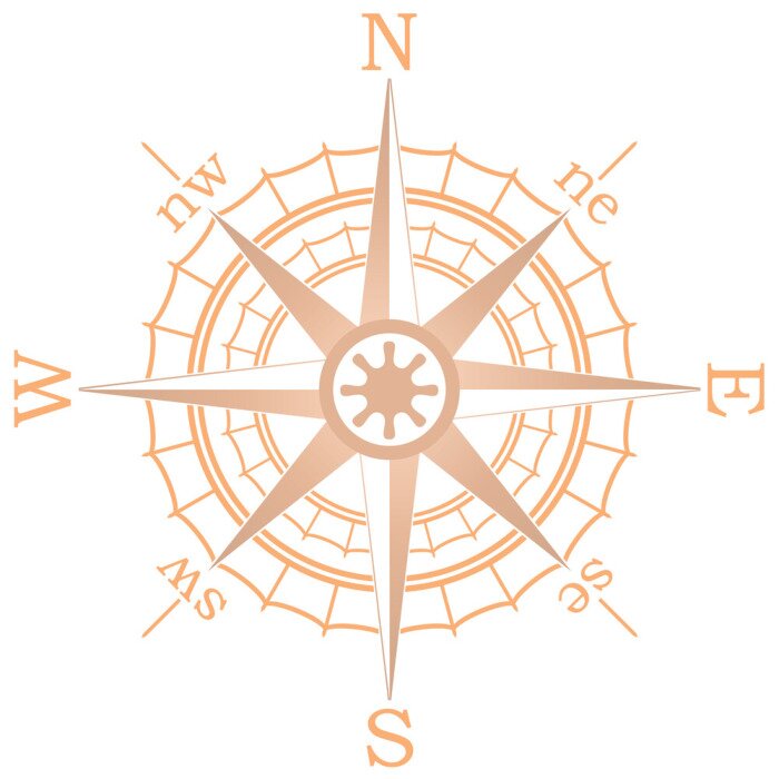 Sticker  illustration vectorielle de brun voile boussole