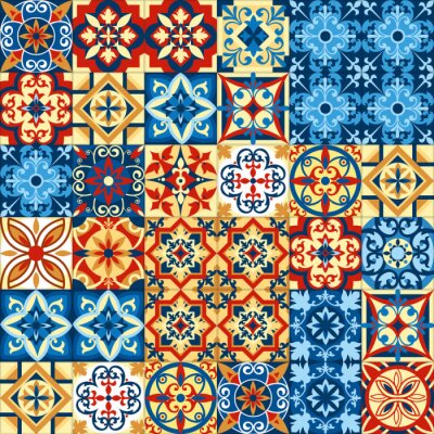 Illustration vectorielle de conception de mosaïque de carreaux décoratifs dans le style marocain.