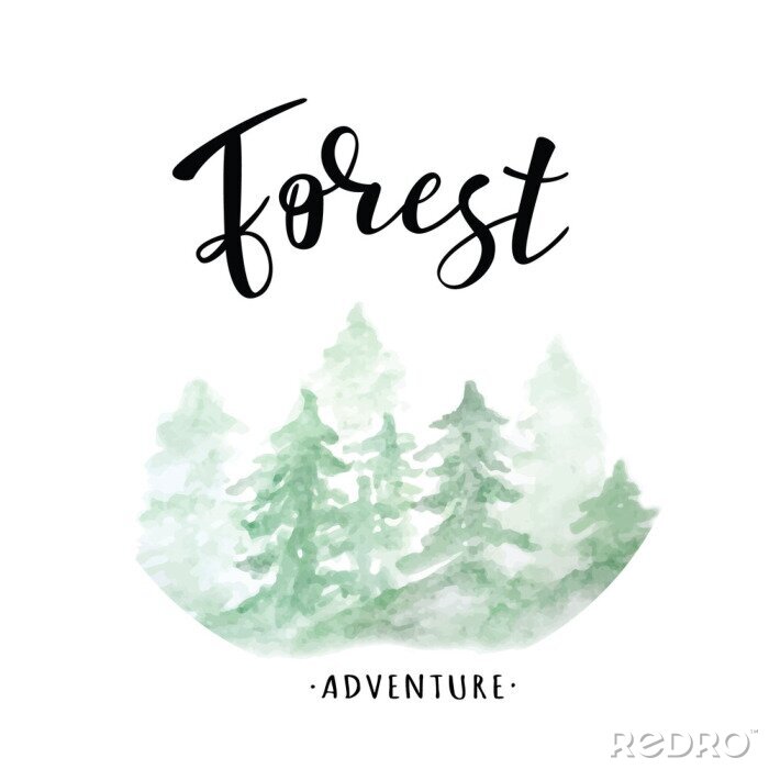 Sticker  Illustration vectorielle de lettrage &quot;Forest&quot;.