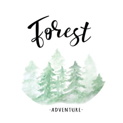 Sticker  Illustration vectorielle de lettrage "Forest".