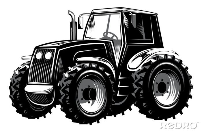 Sticker  Illustration vectorielle du tracteur agricole pour le design