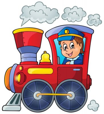 Sticker  Image avec le thème de train 1