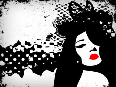 Sticker  Image de femme dans le style grunge