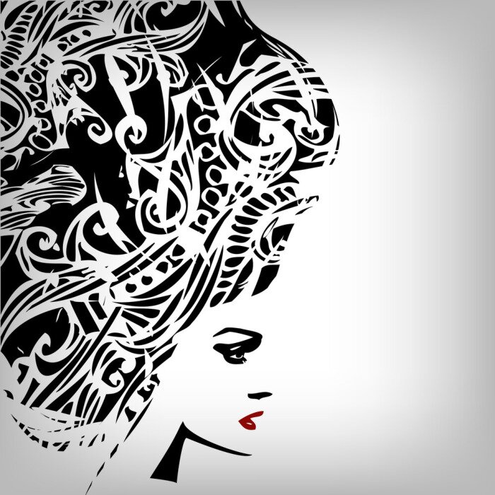 Sticker  Image de femme dans le style grunge