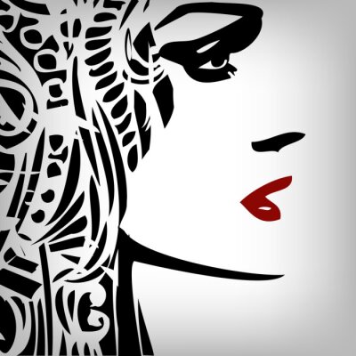 Sticker  Image de femme, mode concept de fond