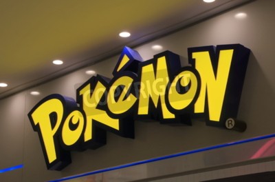 Sticker  Inscription publicitaire suspendue du logo de la marque Pokemon