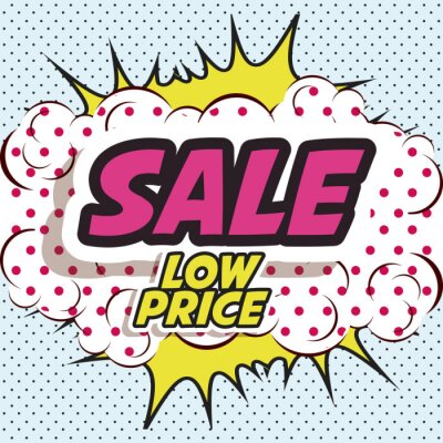 Sticker  Inscription Sale style pop art