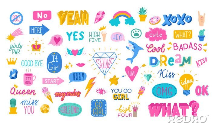 Sticker  Inscriptions et thèmes colorés pour un adolescent