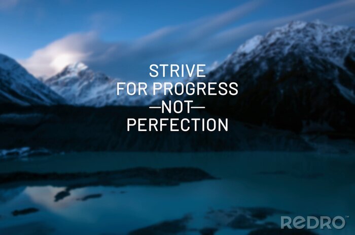 Sticker  Inspirational life quotes - Strive for progress not perfection.