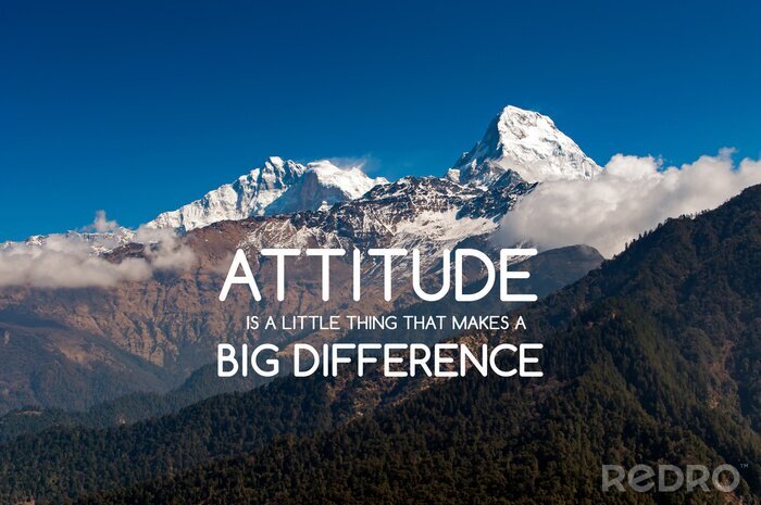 Sticker  Inspirational quotes - Attitude is a little thing that makes a big difference.