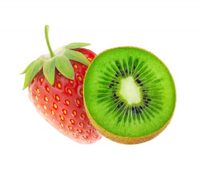 Sticker  Isolé, kiwi, fraise