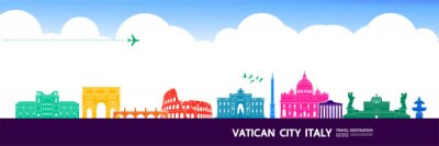 Sticker  Italy travel destination grand vector illustration.