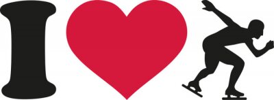 Sticker  J'adore le patineur de vitesse