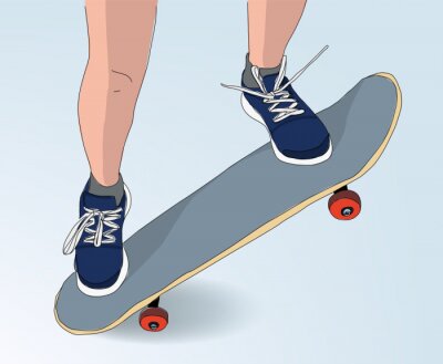 Sticker  Jambes sur un skateboard