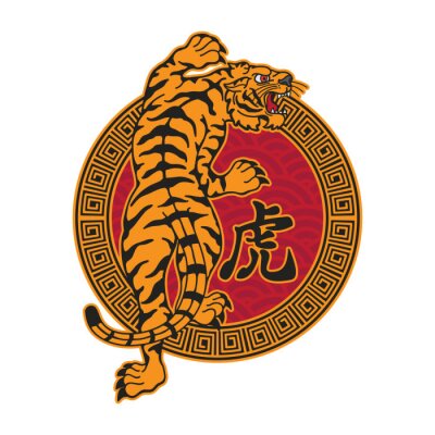 Sticker  japanese tiger tattoo traditional