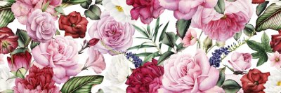 Papier peint à motif  Jardin fleuri dense