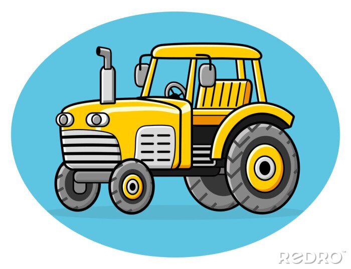 Sticker  Jaune tracteur icône.