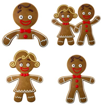 Sticker  Jeu de 3D pain d'épice gai, décoration de Noël drôle,