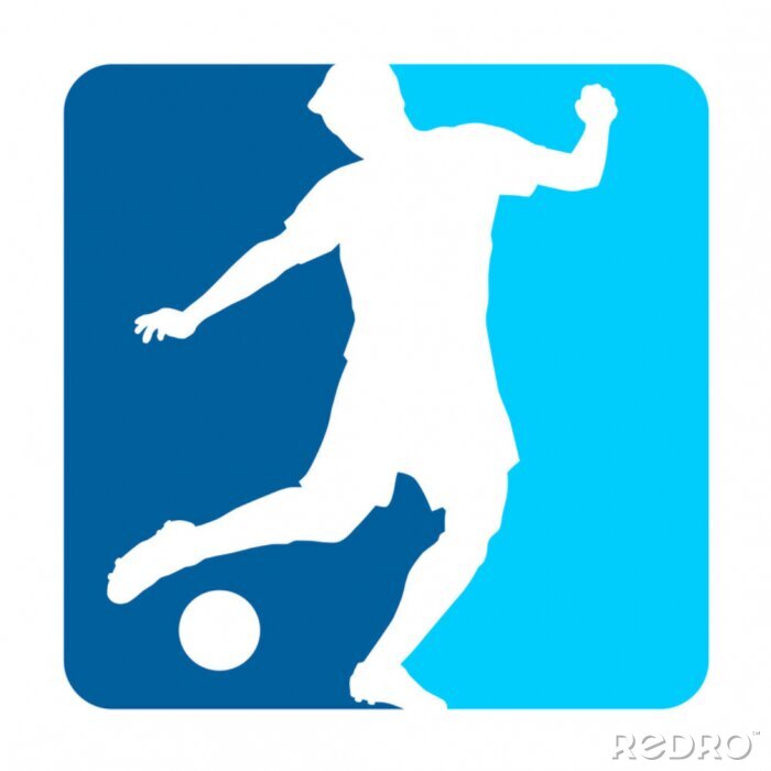 Sticker  Joueur de foot sur fond bleu clair