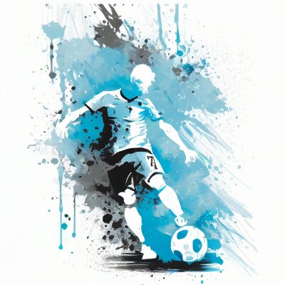 Sticker  Joueur sur le terrain de football