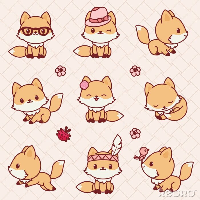 Sticker  Kawaii Fox