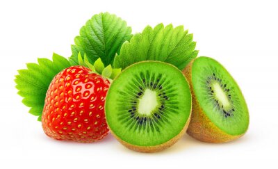 Sticker  Kiwi, fraise, isolé