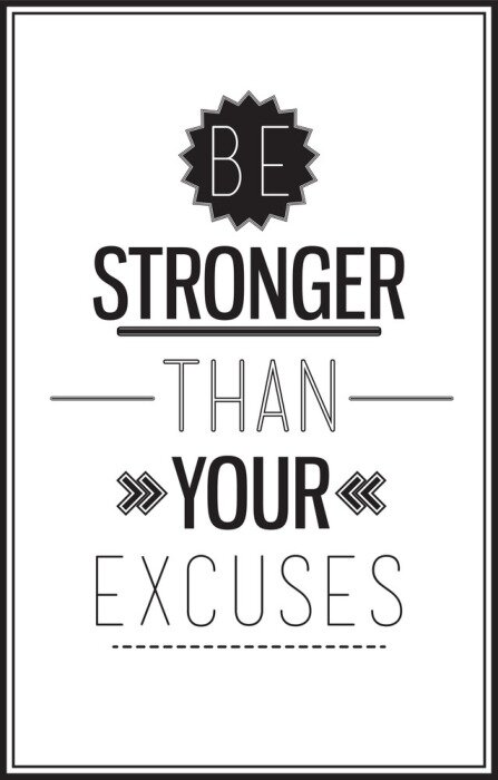 Sticker  L'inscription : Sois plus fort que tes excuses