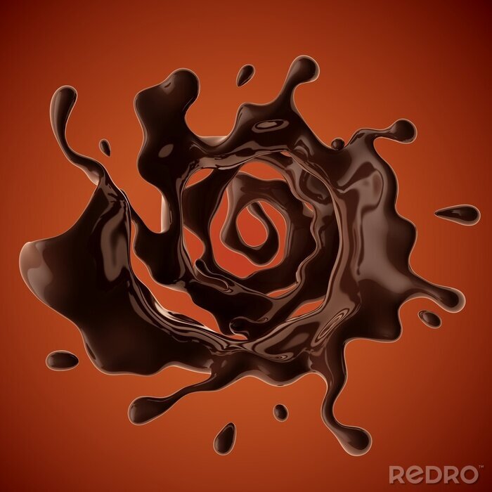 Sticker  L'écoulement du liquide de tourbillonnement de chocolat noir