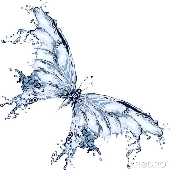 Sticker  L'image d'un papillon fait d'eau