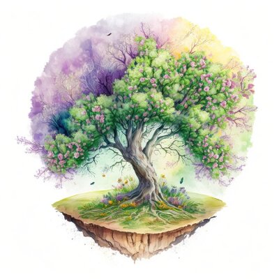 Sticker  La magie de l'arbre de printemps