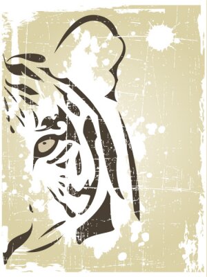 Sticker  la tête de tigre vecteur abstrait