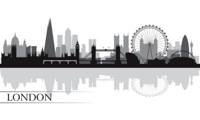 La ville de Londres skyline silhouette fond