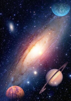 La Voie lactée avec des planètes