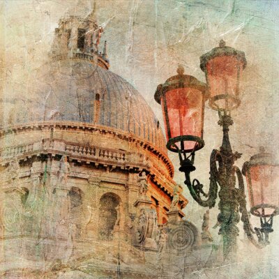 Lampadaire peint style vintage