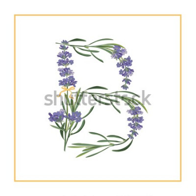 Sticker  Lavande en forme de B