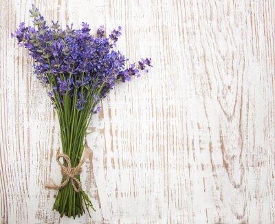 Sticker  Lavande sur bois peint en blanc