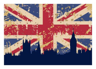 Le drapeau et Londres Grande-Bretagne