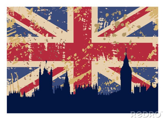 Sticker  Le drapeau et Londres Grande-Bretagne