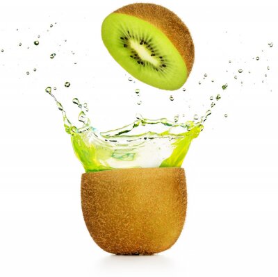 Sticker  Le jus vert éclate d'un kiwi