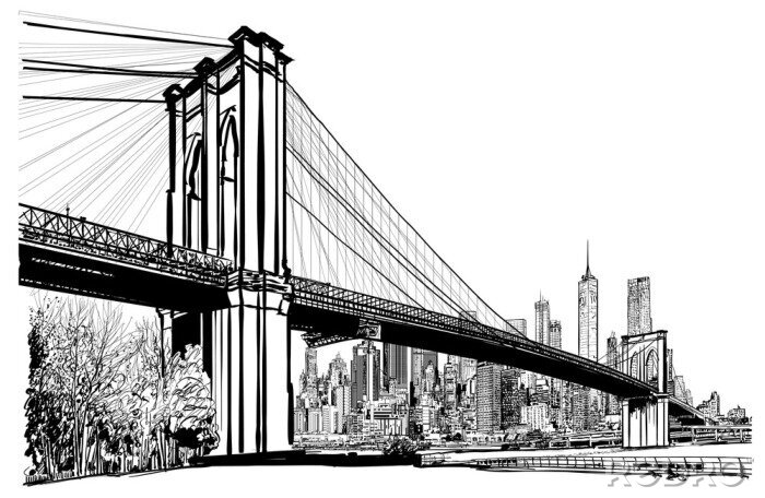 Sticker  Le pont de Brooklyn à New York